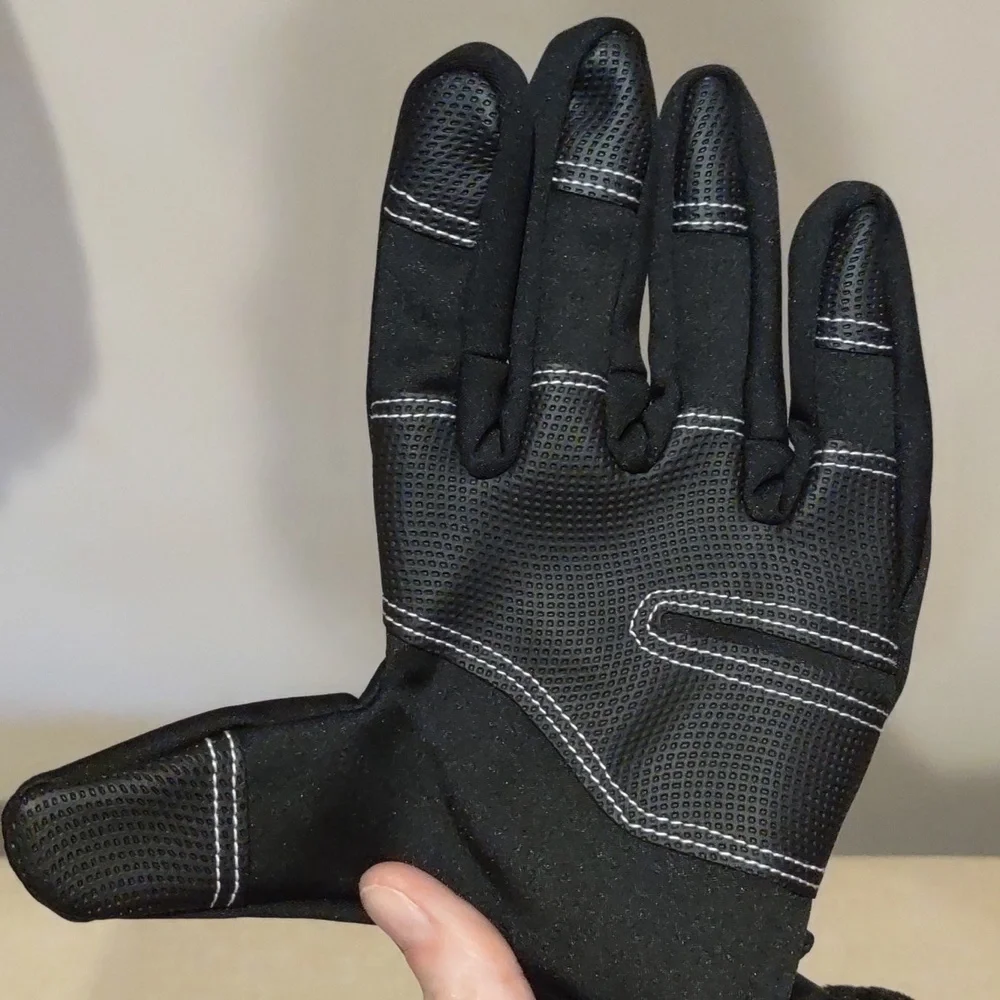 Sport touch screen fingertips gloves, black, large, new